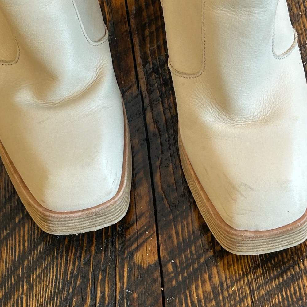 Free People Ruby Cream Platform Boot Leather Wood… - image 5